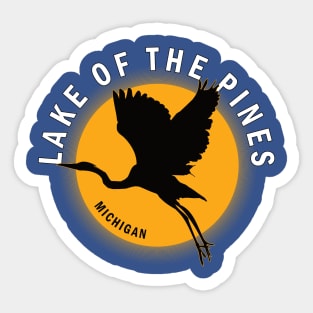 Lake of the Pines in Michigan Heron Sunrise Sticker